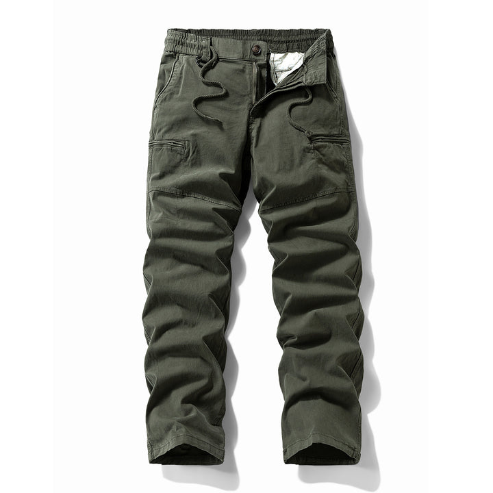 Herren Komfort-Canvas-Cargo-Hose mit elastischem Tunnelzugbund, Kniepaneelen und Multifachtaschen Echo Archiv