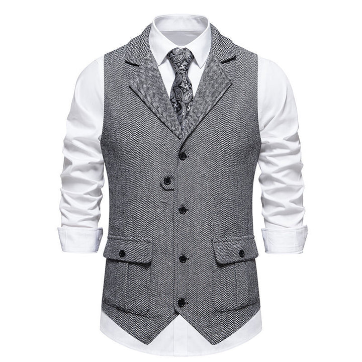 Herren elegante Weste mit strukturiertem Hahnentritt-Muster Echoarchiv
