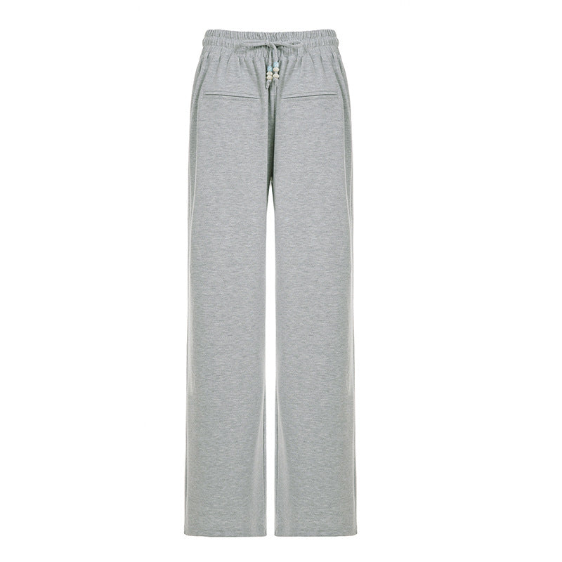 Damen nan weite Sweatpants mit hohem Komfortbund, Kordelzug und aufgesetzten Taschen Echo Archiv