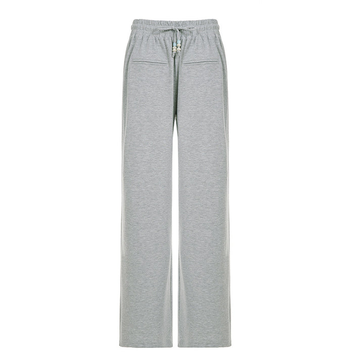 Damen nan weite Sweatpants mit hohem Komfortbund, Kordelzug und aufgesetzten Taschen Echo Archiv