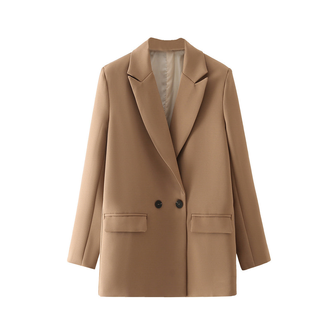 Damen Langer Oversize-Blazer mit markantem Revers, Pattentaschen und leichter Schulterpolsterung Echo Archiv