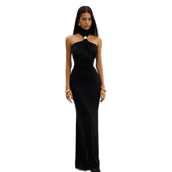 Damen Elegantes Maxikleid mit schickem Halterneck und figurbetontem Schnitt Echo Archiv