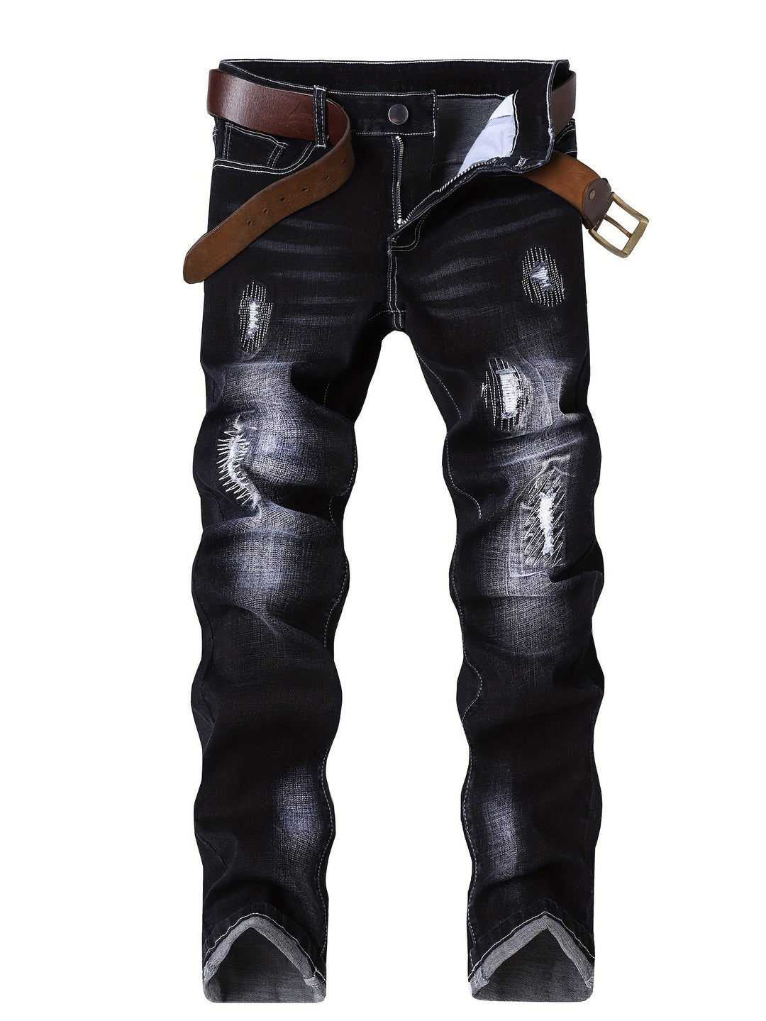 Herren Elegante Slim-Fit Jeans mit modischen Waschungseffekten Echoarchiv