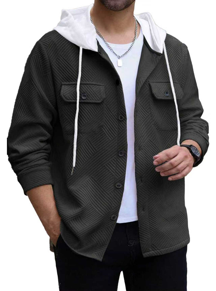 Herren lässige Hemdjacke mit Kapuzenfunktion und praktischen Taschen Echoarchiv