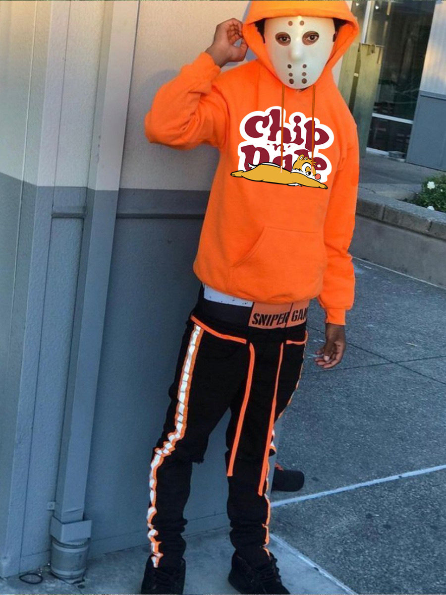 Herren Freizeit Hoodie mit auffälligem Cartoon-Motiv Echoarchiv