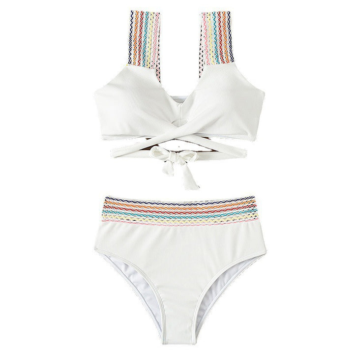Damen Hochtailliertes Bikini-Set mit farbenfrohem Trägerdesign Echo Archiv