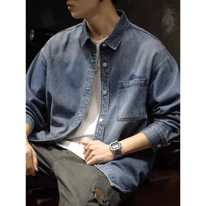 Herren Denim-Hemdjacke mit modernen Details Echo Archiv