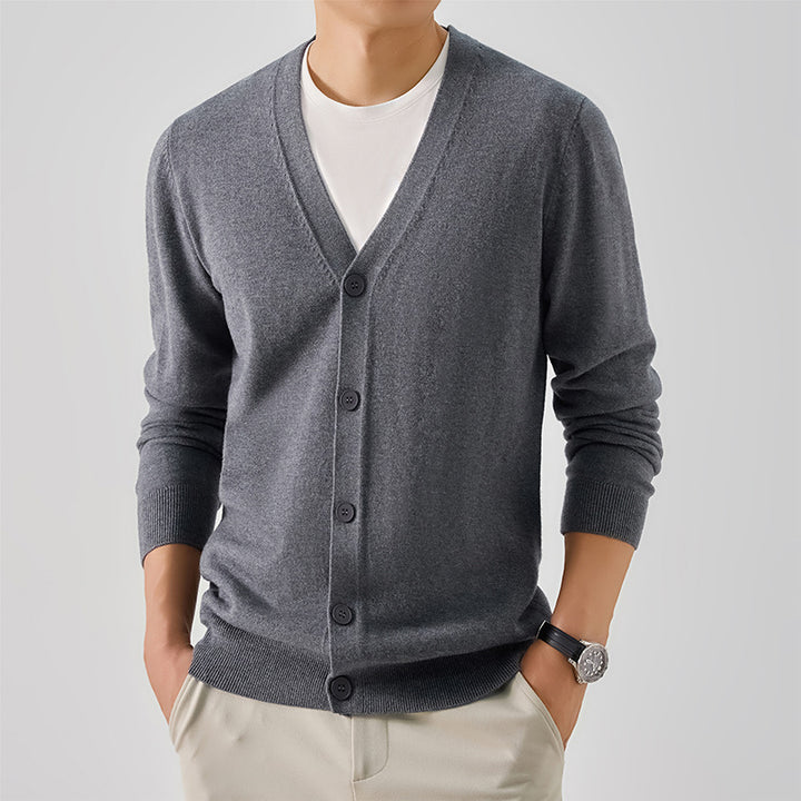 Herren elegante Strickjacke mit V-Ausschnitt Echoarchiv