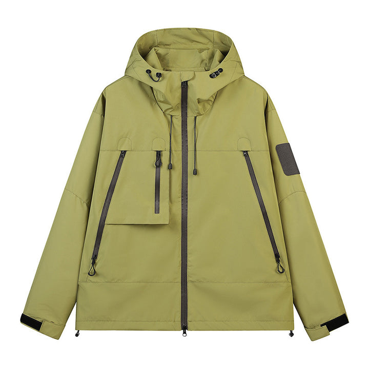 Herren Technische Kapuzen-Outdoorjacke mit wasserabweisenden Reißverschlüssen und Utility‑Taschen Echo Archiv