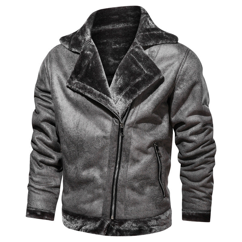 Herren Modische Bikerjacke mit Teddyfutter Echo Archiv