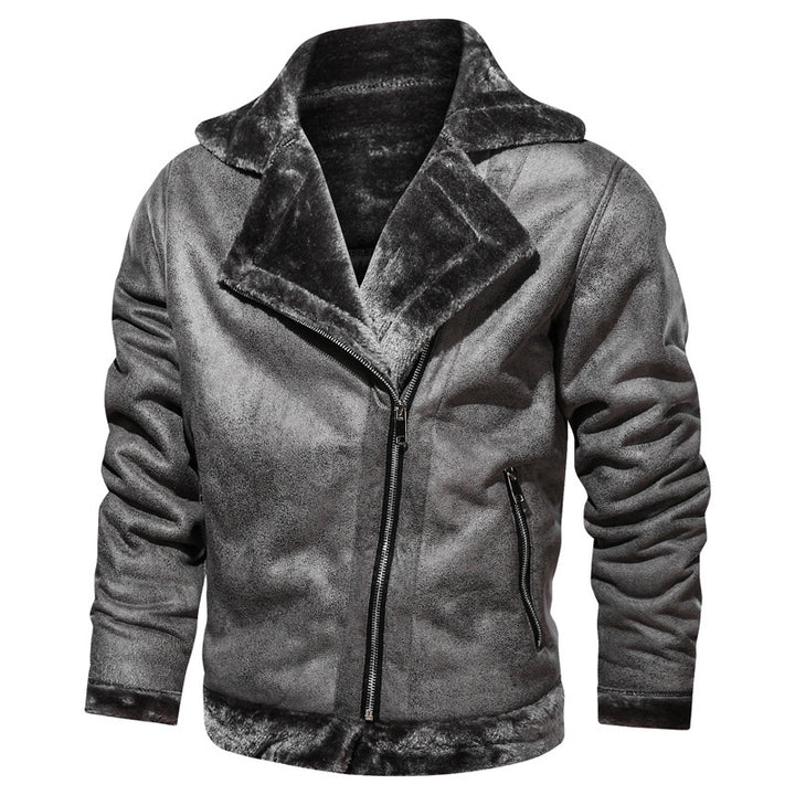 Herren Modische Bikerjacke mit Teddyfutter Echo Archiv