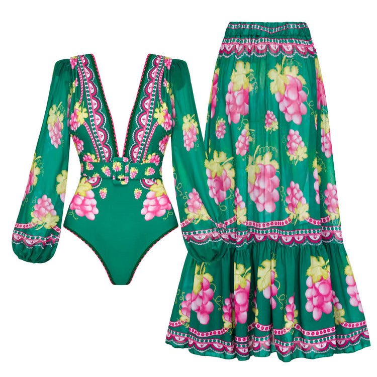 Damen Stylish Elegantes Badeanzug- und Rockset Echo Archiv