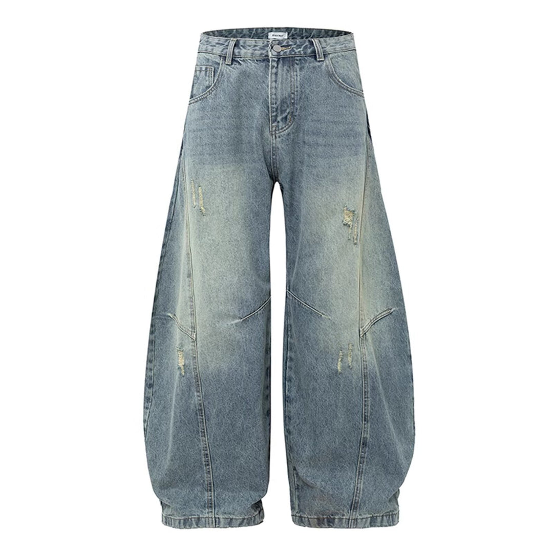 Damen Weitgeschnittene Denim-Hose mit Rissen Echo Archiv