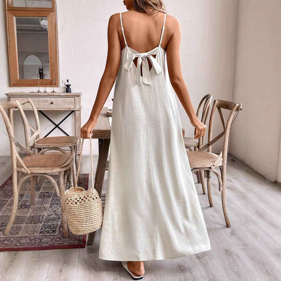 Damen Maxikleid mit feinen Trägern und fließendem Schnitt Echo Archiv