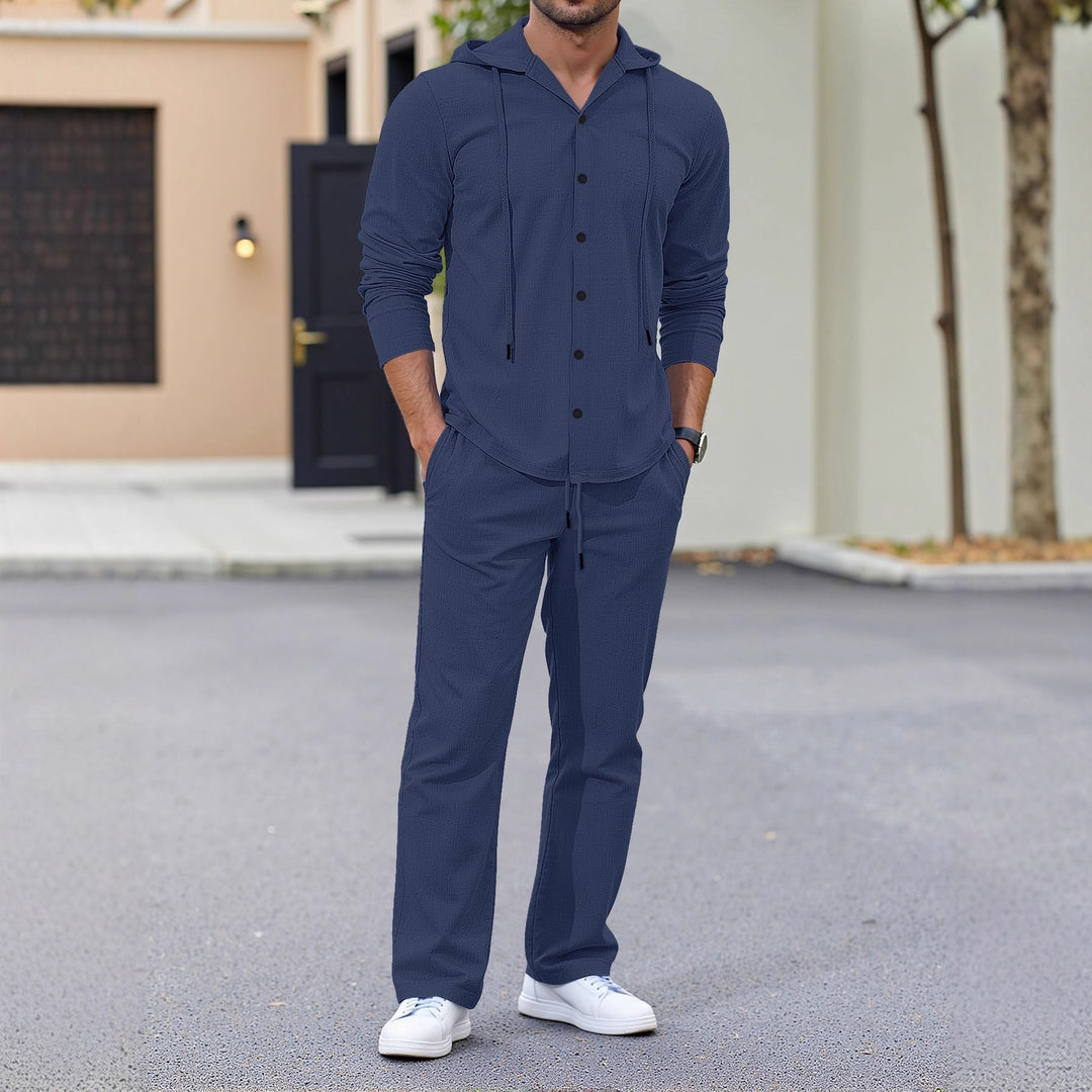 Herren lässiges Kapuzenshirt mit praktischen Taschen und Jogginghose Echoarchiv