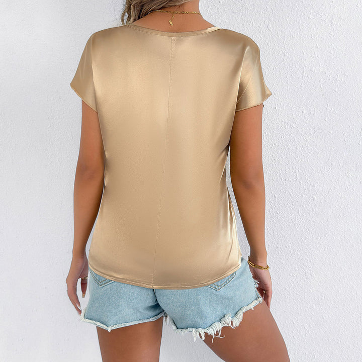 Damen Luxuriöses Satinoberteil mit elegantem Schnitt und lässigen Ärmeln Echo Archiv