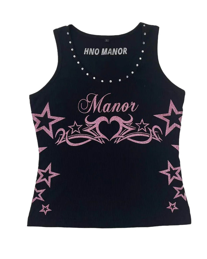 Damen Trendiges Tanktop mit Glitzerdesign Echo Archiv