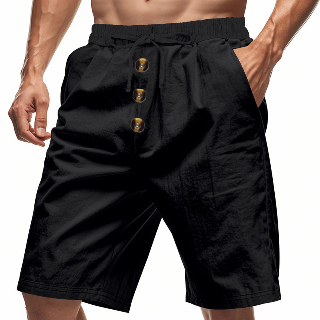 Herren lässige Shorts mit Knopfdetails und elastischem Bund Echoarchiv