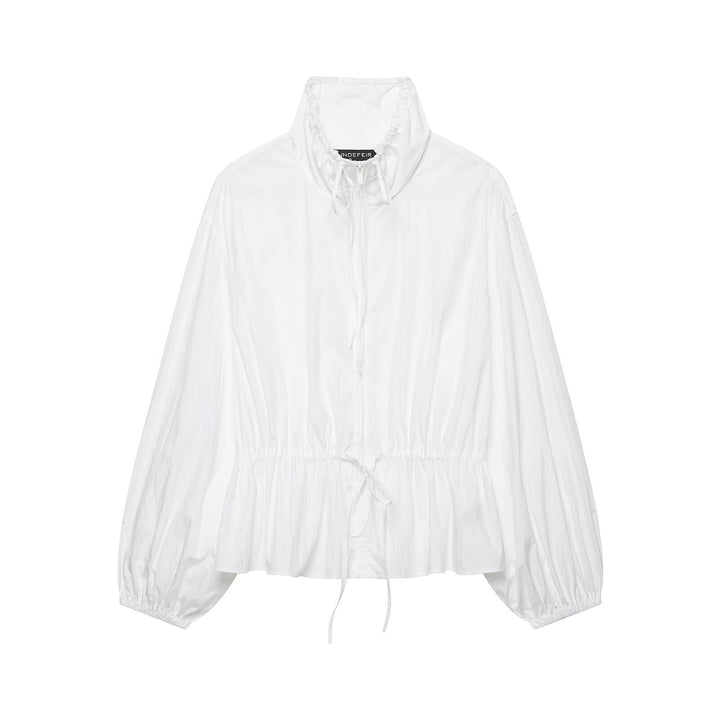 Damen Ultralight Cropped Anorak mit Tunnelzugtaillierung, Ballonärmeln und hohem Stehkragen Echo Archiv