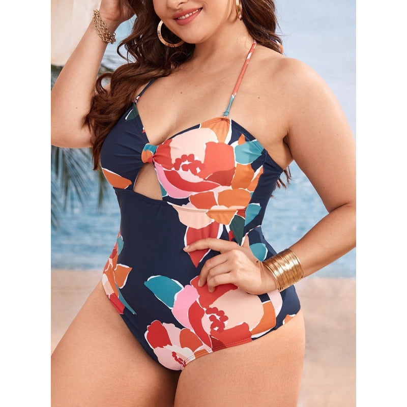 Damen Einteiler Badeanzug mit floralem Cut-Out und verstellbaren Trägern Echo Archiv