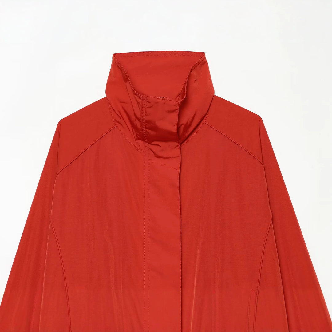 Damen Leichter Technical Windbreaker‑Blouson mit hohem Stehkragen, verdecktem Reißverschluss und elastischem Saum Echo Archiv