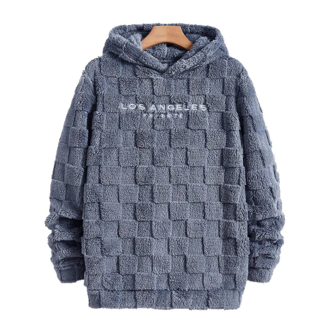 Herren Fleece Kapuzenpullover mit strukturiertem Waffelmuster Echoarchiv