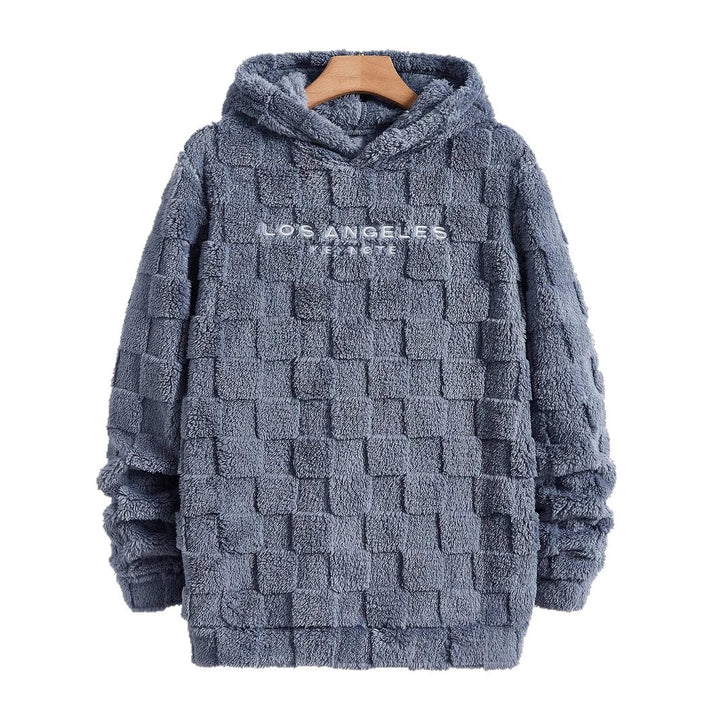 Herren Fleece Kapuzenpullover mit strukturiertem Waffelmuster Echoarchiv