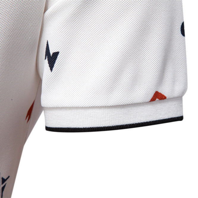 Herren Kurzarm Poloshirt mit hochwertigem Allover-Muster Echoarchiv