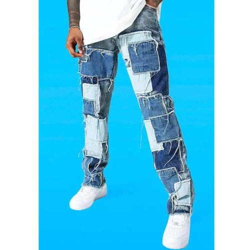 Herren Zerrissene Patchwork Jeans Echoarchiv