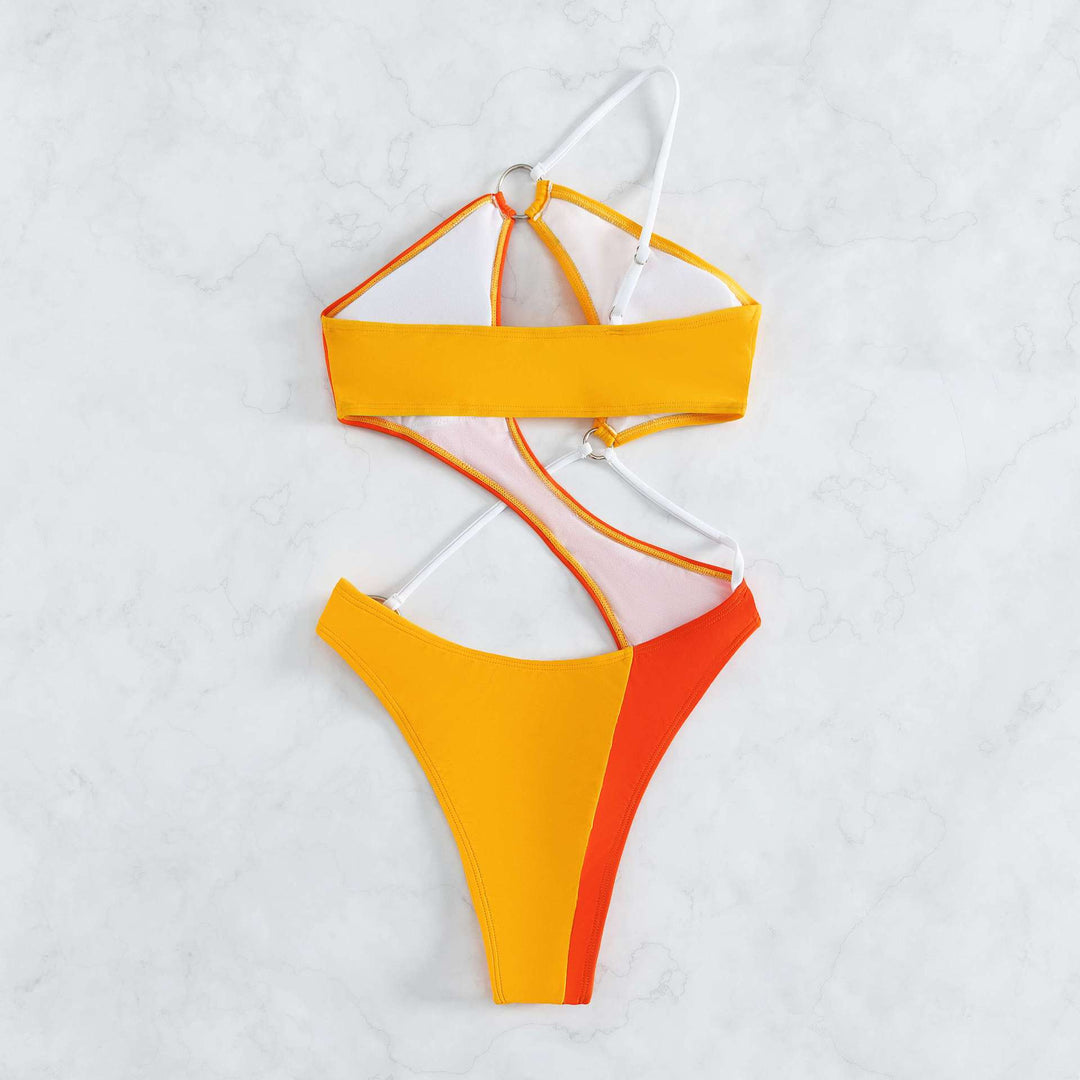 Damen Einteiliger Badeanzug mit innovativem Cut-Out und modischen Ringdetails Echo Archiv