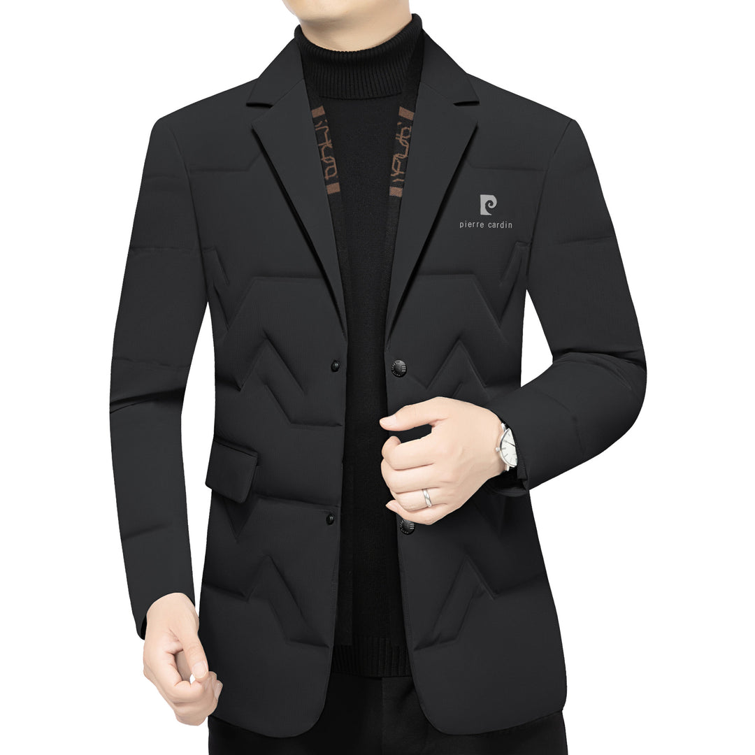 Herren Gepolstertes Business-Sakko mit gesteppter Optik und Notch-Revers – Tianoro