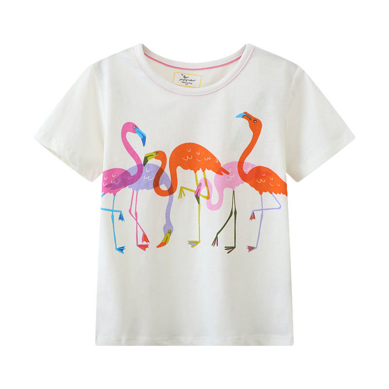Mädchen T-Shirt mit buntem Flamingo-Design Echo Archiv