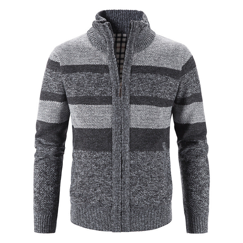 Herren modische Strickjacke mit Stehkragen und Reißverschluss Echoarchiv