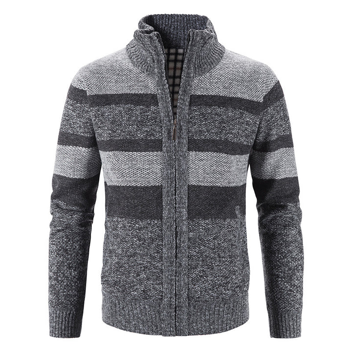 Herren modische Strickjacke mit Stehkragen und Reißverschluss Echoarchiv