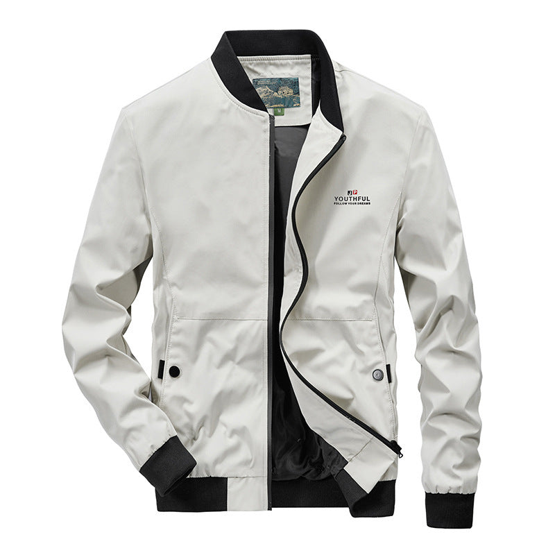 Herren Leichter Bomberblouson im urban-minimalistischen Stil mit Rippbündchen und Reißverschluss Echo Archiv