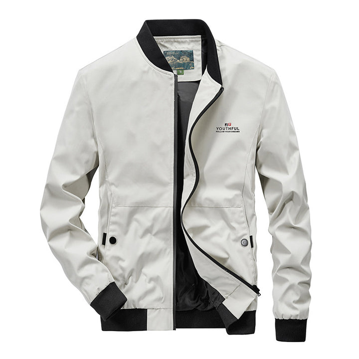 Herren Leichter Bomberblouson im urban-minimalistischen Stil mit Rippbündchen und Reißverschluss Echo Archiv