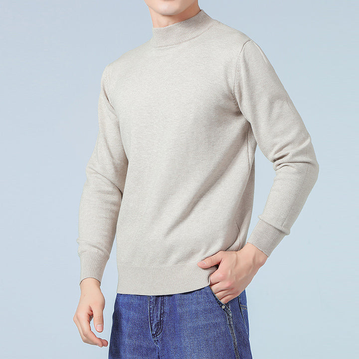 Herren Feiner Mockneck-Pullover aus hochwertigem Feinstrick mit gerippten Abschlüssen Echoarchiv