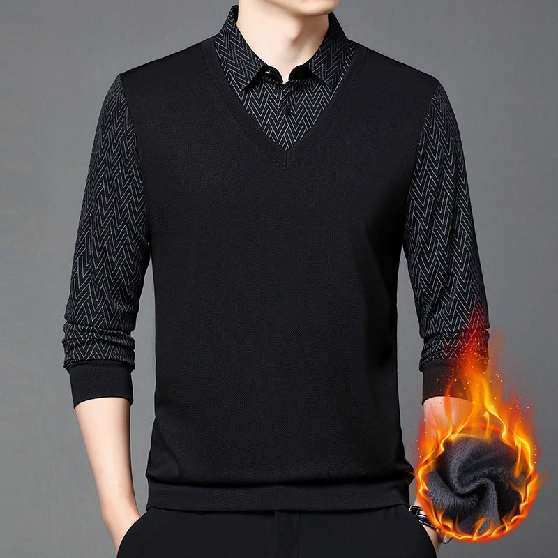 Herren modisches Langarmshirt mit strukturiertem Kragen und feuchtigkeitsregulierenden Eigenschaften Echoarchiv