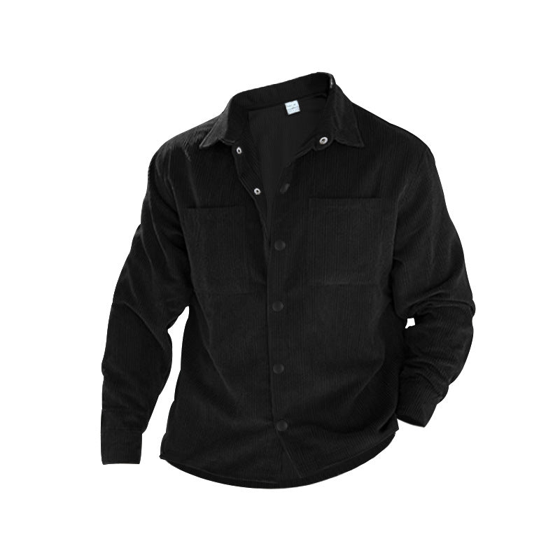 Herren lässige Strukturjacke mit praktischen Taschen und Knopfdetails Echoarchiv