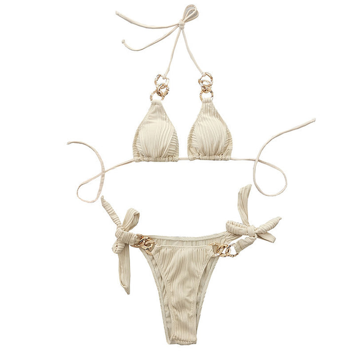 Damen Triangel-Bikini mit modischem Ketten-Detail und Rüschenslip Echo Archiv