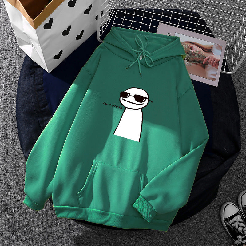 Damen Kapuzenpullover mit minimalistischer Grafik, lockerer Oversize-Passform und Kängurutasche – Auréline