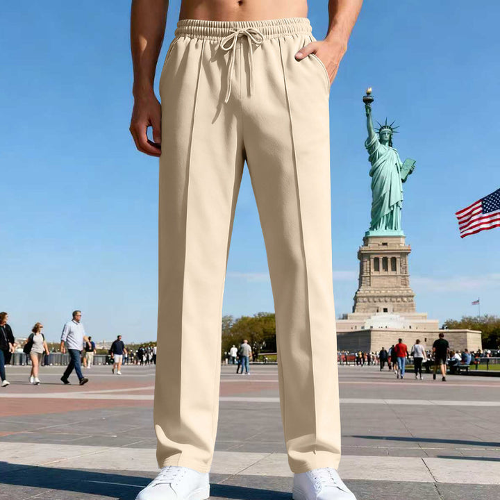 Herren nan elegante Sweathose mit Bügelfalte geradem Bein und Tunnelzug Echo Archiv