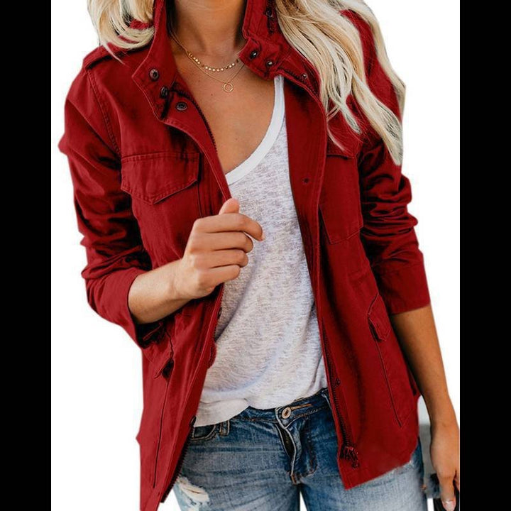 Damen Utility-Fieldjacke mit Stehkragen, aufgesetzten Taschen und Taillenzug Echo Archiv
