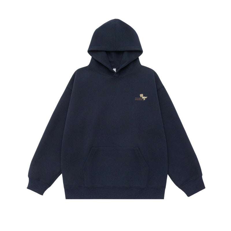 Unisex Oversize-Kapuzenpullover aus schwerer French-Terry mit Kängurutasche und dezenter Bruststickerei Echoarchiv