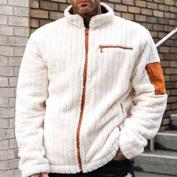 Herren Kuschelige Fleecejacke mit Kontrastelementen Echoarchiv