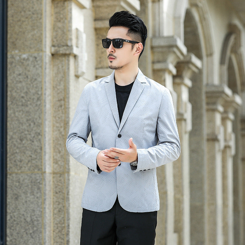 Herren Slim-Fit Sakko mit dezentem Allover‑Punktmuster Echoarchiv