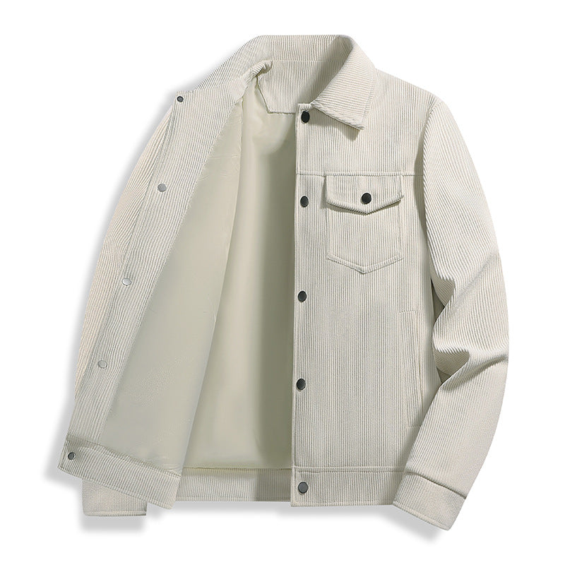 Herren Cord-Truckerjacke mit Thermofutter & Druckknopffront Echoarchiv