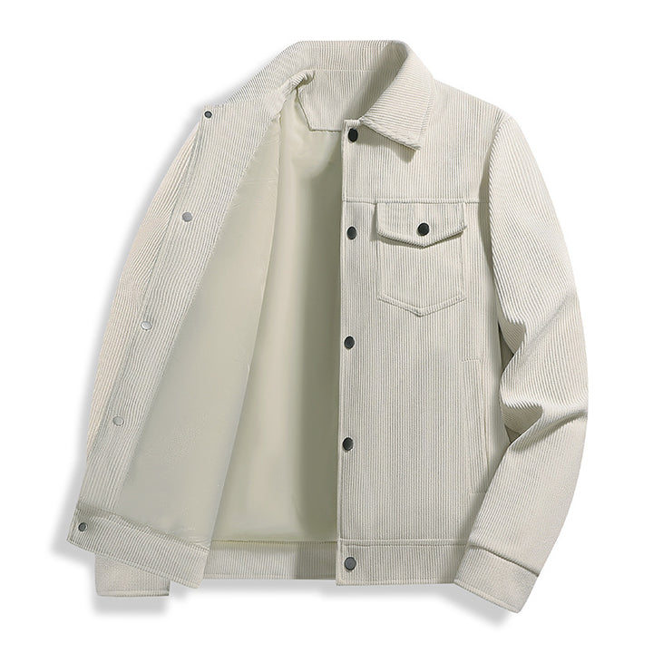 Herren Cord-Truckerjacke mit Thermofutter & Druckknopffront Echoarchiv