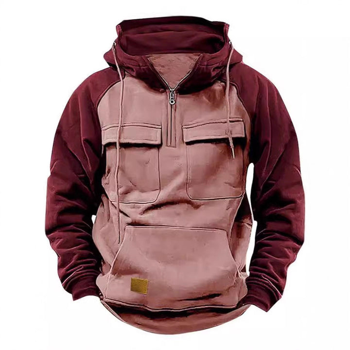 Herren stylischer Kapuzenpullover mit praktischen Taschen und hohem Kragen Echoarchiv