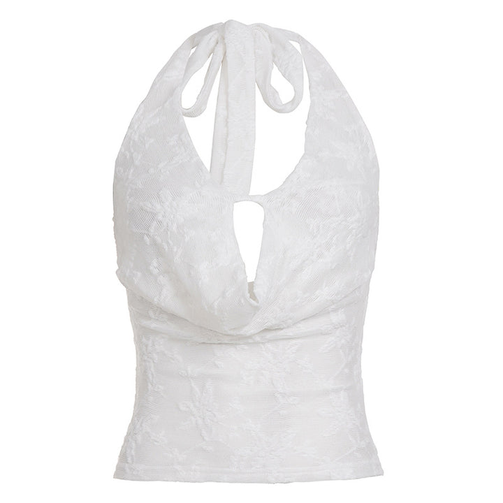 Damen Haltertop mit elegantem Blumenmuster und verspieltem Rücken Echo Archiv